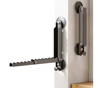 ZLLkeji Porte Manteau pour Porte Salle de Bain Crochet Porte Pliables à Suction en Acier Carbone Porte Peignoir Sans Percage Patère de Porte avec Crochets pour Cuisine, Chambre Noir