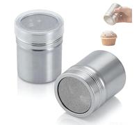 Zlokdraxy Lot de 2 saupoudreurs en acier inoxydable, saupoudreur cacao idéal pour le chocolat, sucre glace, sel, farine, café - Accessoire polyvalent pour la cuisine et la pâtisserie