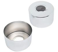 ZLYY Lot de 2 couvercles décoratifs pour robinet circulaire en acier inoxydable de 40 mm de haut, rosaces d'adaptateur d'angle de robinet, couvercle de tuyau de plaque de bride pour tuyau de 1,9 cm