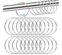 ZMaglorian 20 Pièces Anneaux Rideaux Douche Métal 50mm - Anneau Rideau Ouvert en Acier Inoxydable | Anneaux Métalliques pour Rideaux de Douche et Tringles Standard | Idéal pour Salle de Bain