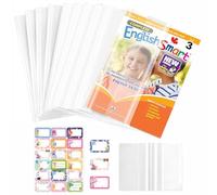 ZMaglorian Lot de 10 Couvertures Livre Plastique Transparent Matière PP Flexible Taille 26x19,5cm Structure Réglable Protection Anti Humidité Anti Usure Accessoire Pratique pour Scolaire et Bureau