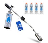 ZMC Désherbant 2,5 kW + 4 cartouches de gaz de 227 g - Désherbeur avec allumage piézo - Flamme réglable jusqu'à 1400 °C
