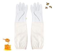 ZMDMAH Gants d'apiculteur blancs en cuir de chèvre, gants d'apiculture, adaptés aux hommes, aux femmes et aux enfants, accessoires d'apiculture, gants d'apiculture en cuir pour le jardinage