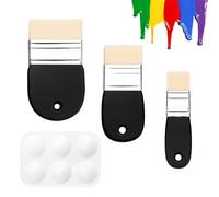 ZMDMAH Lot de 3 Pinceaux Peinture Acrylique, Pinceau Peinture Plat, Pinceau Aquarelle Pinceaux Peinture Nylon Pinceauxs Artiste pour la Peinture Acrylique, la Peinture à l'huile