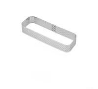 ZMdoor Lot de 14 moules à mousse et tartelettes en acier inoxydable 304 épais avec design perforé pour un démoulage facile, formes polyvalentes pour boulangerie et desserts DIY (rectangulaire, 10,9 cm