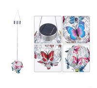 ZMdooreasy Boule lumineuse solaire en forme de papillon 55 cm à suspendre | Design unique en maille, papillons colorés, lueur douce et chaude, élégante touche de jardin, fonctionnement du crépuscule à