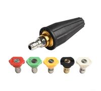 ZMdooreasy Buse turbo 3600PSI pour nettoyeur haute pression avec raccord rapide de 6,35 mm, embout rotatif et 5 accessoires, intérieur en acier inoxydable pour nettoyage de jardin