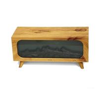 ZMdooreasy Humidificateur à flamme 3D en grain de bois avec grand réservoir de 150 ml, diffuseur d'air coloré à effet de lumière LED pour décoration de maison, chambre à coucher, bureau (jaune)