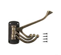 ZMdooreasy Patère murale pivotante à 3 bras finition bronze design pliable pour cuisine, salle de bain, chambre à coucher, sac à vêtements, peignoirs, avec vis