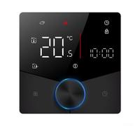 ZMdooreasy Thermostat de chauffage programmable avec contrôle rotatif et connexion par application, contrôleur de température intelligent 7 jours 6 périodes, affichage LED, verrouillage enfant
