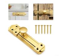 ZMdooreasy Verrou de porte coulissante en laiton massif de 12,7 cm - Loquet de sécurité robuste pour portes intérieures et extérieures - Armoires - Finition dorée - Matériel de montage vertical ou