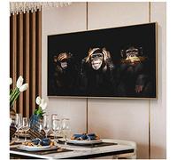 ZMFBHFBH Imprimer 3 singes photo animale toile art mural affiches et impressions peinture décor à la maison salon décoration 60x120 cm (23,6 x 47,2 pouces) sans cadre