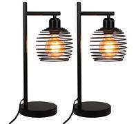ZMH 2PCS Lampe de table de chevet vintage lampe à Lecture - noir Lampe de