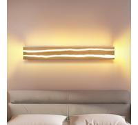 ZMH Applique Murale Interieur Lampe Murale Chambre en Bois - 3000K LED Blanc Chaud 8W Rotative Lampe de Nuit Couloir avec Interrupteur Luminaires Intérieur pour Bar Escalier Café Salon 50CM