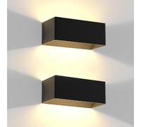 ZMH Applique Murale LED Noir - Pack de 2 5W Éclairage Orientable Haut/Bas 3000K - Escalier/Chambre