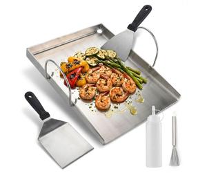 ZMH Barquette de cuisson BBQ d'extérieur, poêle à griller antiadhésive, facile à nettoyer, pour viande et légumes, idéale pour les barbecues à gaz, à charbon et électriques