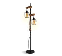 Zmh Lampadaire vintage 2 flammes - Noir