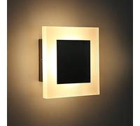 ZMH LED Applique carrée intérieure moderne up down applique en aluminium chaud 3000K lampe de couloir 6.8W applique murale cage d'escalier salon chambre couloir balcon 16 * 16 * 4.8