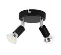 ZMH Plafonnier Spot De Plafond Noir Orientable 350° Gu10 Rond Métal Moderne