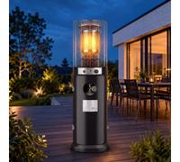 ZMH Radiateur gaz extérieur 10kW chauffage de terrasse Ø46x136 cm avec roues bouteille gaz 15kg chauffage pilier avec housse de protection balcon