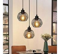 ZMH suspension luminaire vintage suspension industrielle - Noir suspension intérieur en métal E27 lampe de table à manger rétro réglable en hauteur pour salon couloir et chambre à coucher