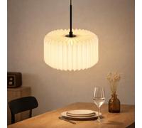 ZMH Suspension pour chambre à coucher, lampe suspendue pour table à manger | - Suspension vintage pour salle à manger, 1 ampoule, suspension blanche, abat-jour en papier G9 (sans ampoule）