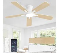 ZMISHIBO Ventilateur de Plafond avec Lumière Ø117 cm, Moteur DC Silencieux et Réversible, Éclairage LED Réglable 3000K-6000K, Lampe Ventilateur avec Télécommande/App, 6 Vitesses pour Chambre et Salon