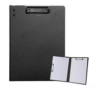 ZMREN Porte Bloc A4 Avec Pince, Porte bloc en plastique format lettre standard A4, avec double clip, pour infirmières étudiants, bureau (31,5 cm x 22,5 cm) - Noir