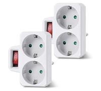 Znchgdtre Adaptateur de prise - prise double 3800W EU, compact 92 x 69 mm | Installation facile: couvercle amovible pour dissimuler les vis, connexion simple, ajustement parfait avec prise européenne.