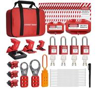 Znchgdtre Kit de Verrouillage - Étui Nylon Étanche et Pochettes Intérieures | Kit de Verrouillage: Étiquettes et accessoires - 20 étiquettes, 20 attaches en nylon, marqueur inclus. - pratique.