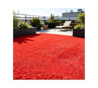 ZNQNDSR Gazon Artificiel Extérieur, Faux Tapis De Gazon Découpable pour Zone d'animaux De Compagnie, Gazon De Pelouse pour Décor De Terrain De Jeu De Cour De Patio(Red,6.5x18ft)