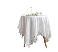ZNTIHZ Couverture de Table Chevet brodée, Nappe en Coton et Dentelle à Fleurs, Luxueuse Couverture for la Maison, décoration Mariage pour Les Tables De Chevet,Les Coiffeuses(130x350cm)
