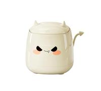 ZNTIHZ Petite poubelle de bureau, panier à papier couvercle ouvert, en forme petit diable mignon, chambre coucher, salon Pour Le Bureau Ou La Maison(Beige)