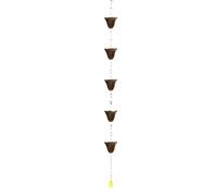 ZnttUu Chaîne de pluie élégante pour extérieur, 121,5 cm de long avec 5 tasses, parfaite pour le drainage du toit et la décoration de paysage, chaîne de pluie avec pieds