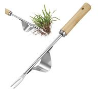 Zocipro Jardinière Manuelle, Désherbeur Manuel Outil Gouge de Désherbage en Acier Inoxydable avec poignée Bois Pelle Jardinage Arrache Pissenlit,Outil de Jardinage Manuel pour Terrasse, Pelouse, Cour