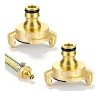 Zocipro Lot de 2 Adaptateurs en Laiton Raccord Compatible Geka | Rapide Vers Raccord Enfichable, Connecteur De Tuyau D’Arrosage Antirouille Et Étanche, Compatible Gardena
