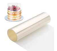 Zocipro Rodoide Transparent Patisserie, Feuilles d'Acétate Epaissies 30cm x 10m, Cercle a Patisserie Transparent pour la Pâtisserie, Gâteau Mousse au Chocolat, Décoration de Gâteaux