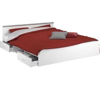 ZODIAC Lit adulte 160 x 200 - blanc - 2 tiroirs - 165,8 x 58,9 x 203 cm