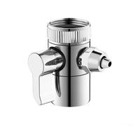Zoegneer Adaptateur de valve d'inversion 3 voies en cuivre pour baignoire, toilettes, bidet, pommeau de douche de 3,5 cm, interface chromée anti-fuite pour salle de bain, plomberie, luminaire argenté