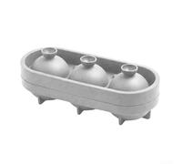 Zoegneer Bac à glaçons sphérique en silicone pour cocktails et boissons faites maison flexible facile à libérer pour bar, fête, rassemblement, noir ou gris (gris)