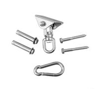 Zoegneer Crochet pivotant en acier inoxydable 304 avec plaque de fixation pour panier suspendu à 180 degrés et pivotant à 360 degrés pour intérieur ou extérieur, porche, yoga, support de plafond