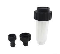 Zoegneer Filtre pour nettoyeur haute pression G3 4 entrées d'eau pour machines de nettoyage Karcher Piège à débris Construction en plastique Installation facile Noir transparent