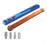 Zoegneer Jeu de clés d'extension décalées de 0,9 cm avec adaptateurs carrés de 6,35 mm, en acier au chrome vanadium, poignée moletée antidérapante pour espaces étroits, échafaudage (orange)