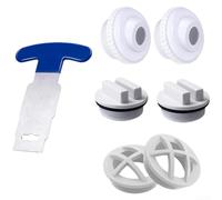 Zoegneer Kit d'entrée de piscine 7 pièces de rechange avec grille de vidange de buse de jet et clé pour la circulation de l'eau