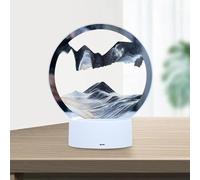 Zoegneer Lampe de bureau en forme de sablier avec effet visuel de sable mouvant fascinant et lumière d'ambiance douce pour décoration de bureau, veilleuse, décoration d'intérieur, matériau PVC (noir)