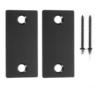 Zoegneer Lot de 2 caches de trou de porte en acier inoxydable 304 pour serrure de porte standard, argent et noir, design moderne, installation facile avec vis incluses (angle droit noir)