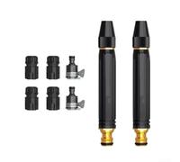 Zoegneer Lot de 5 buses de nettoyage haute pression réglables avec connexion rapide pour tuyau d'arrosage, nettoyage de voiture, terrasse, construction en métal, design anti-fuite - Noir