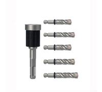 Zoegneer Lot de 6 forets à changement rapide en carbure pour béton et boulons d'ancrage avec contrôle de profondeur réglable - Noir argenté (6 pièces)