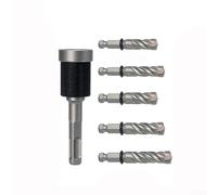 Zoegneer Lot de 6 forets à changement rapide en carbure pour béton et boulons d'ancrage avec contrôle de profondeur réglable - Noir argenté (6 pièces)
