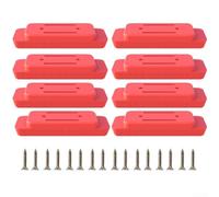 Zoegneer Lot de 8 pieds de montage en ABS avec vis pour système de boîte à outils Rouge Fixation robuste pour chariot et mallette Accessoires 1, 2, 4, 6, 8 ou 10 pièces